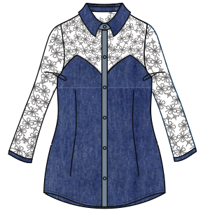 Patron ropa, Fashion sewing pattern, molde confeccion, patronesymoldes.com Camisa 6956 DAMA Camisas
